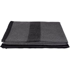 GERMAN ARMY STYLE BLANKET - GREY WITH BLACK STRIPES