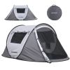 2 Person White + Brown Pop Up Camping Tent