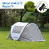 2 Person White + Brown Pop Up Camping Tent