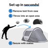 2 Person White + Brown Pop Up Camping Tent