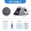 2 Person White + Brown Pop Up Camping Tent