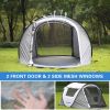 2 Person White + Brown Pop Up Camping Tent