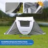 2 Person White + Brown Pop Up Camping Tent