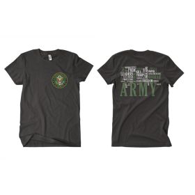 ARMY WORDS MEN'S T (Option: SHIRT BLACK 2SIDED  S)