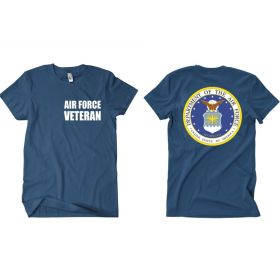 AIR FORCE VETERAN MEN'S T (Option: SHIRT NAVY 2SIDED  L)