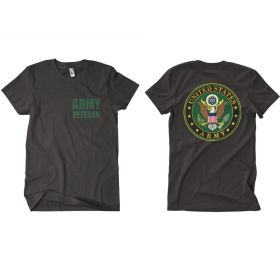 ARMY VETERAN MEN'S T (Option: SHIRT BLACK 2SIDED  L)
