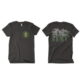 ARMY WORDS MEN'S T (Option: SHIRT BLACK 2SIDED  M)