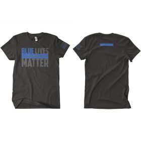 BLUE LIVES MATTER MEN'S T (Option: SHIRT BLACK 2SIDED  L)