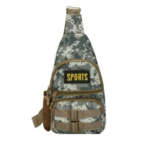 Multi-pocket Crossbody Camouflage Bag for Outdoor Camping Hiking (Color: light grey)