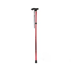 Anti-Slip Adjustable Folding Travel Hiking Walking Stick (Color: Red)
